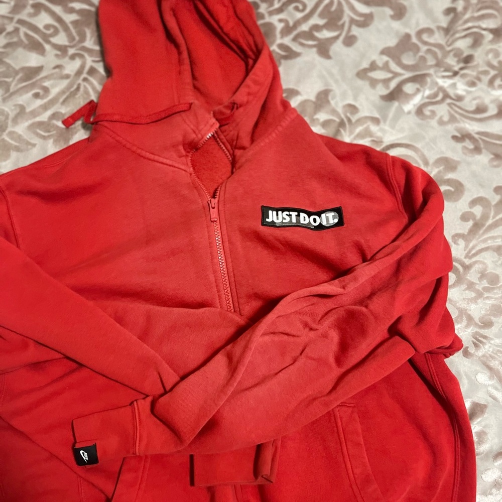 Nike Red Lightweight Hooded Jacket with Full-Zip
